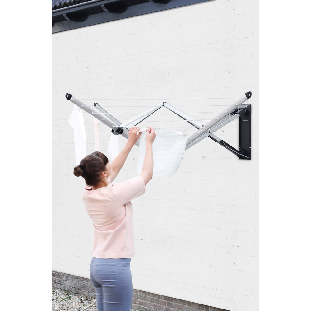 Brabantia WallFix Wall Mounted Dryer 24m Silver Romerils Jersey