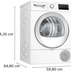 Alternative view of Bosch Series 4 WTH85226GB 8kg Heat Pump Tumble Dryer - White
