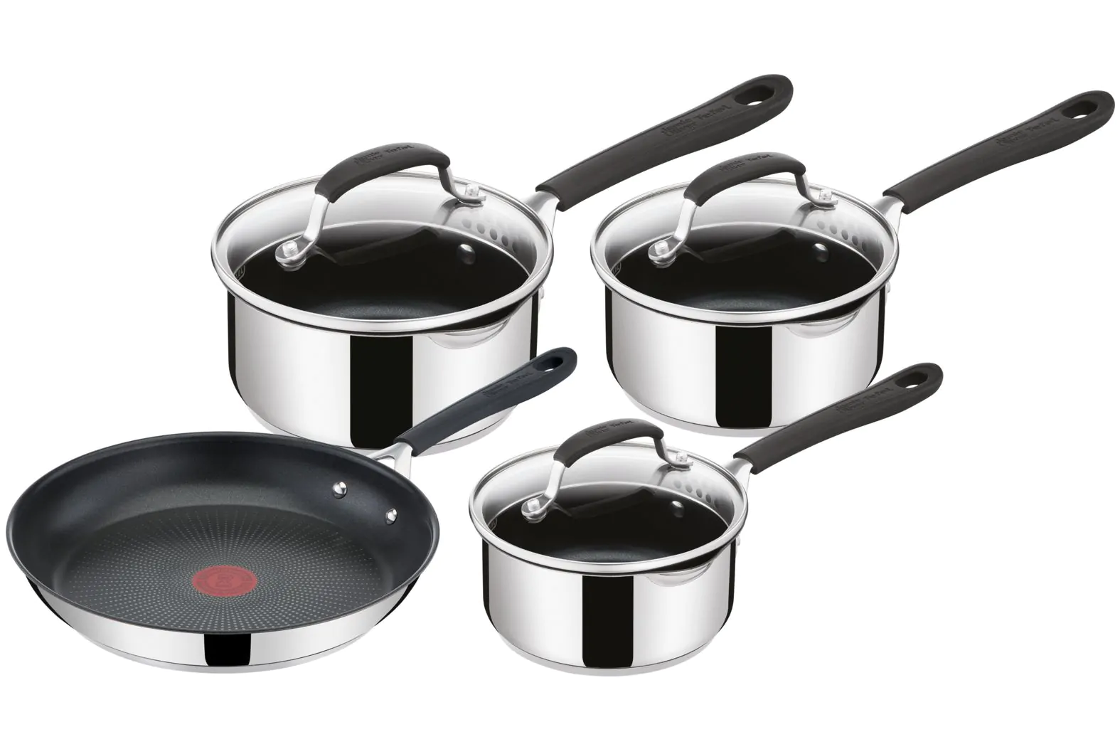 Jamie Oliver by Tefal Quick and Easy E303S444 4-Piece Pan Set - Stainless  Steel - Romerils Jersey