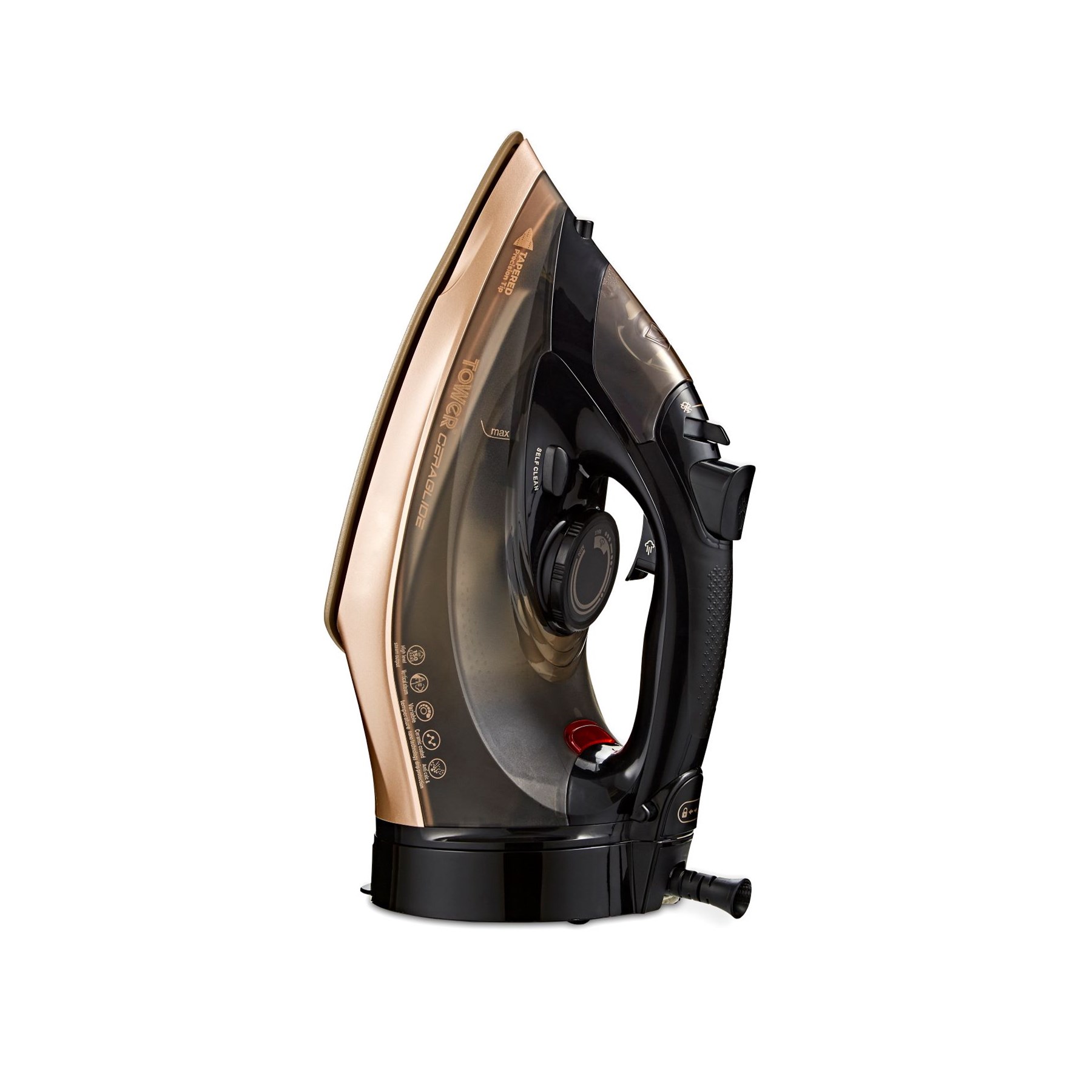 Tower T22022GLD Ceraglide 360 Cord Cordless Steam Iron Black And Gold