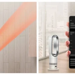 Alternative view of Dyson 330HF1 Hot+Cool Remote Link Pre-heat heater and Cooling Fan - White/Nickel