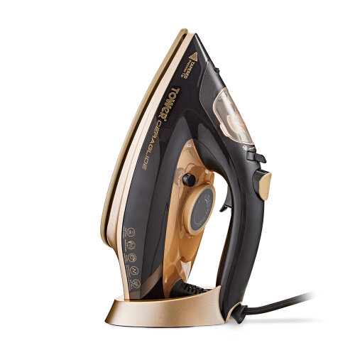 Tower T22021GLD CeraGlide Steam Iron Black And Gold Romerils Jersey