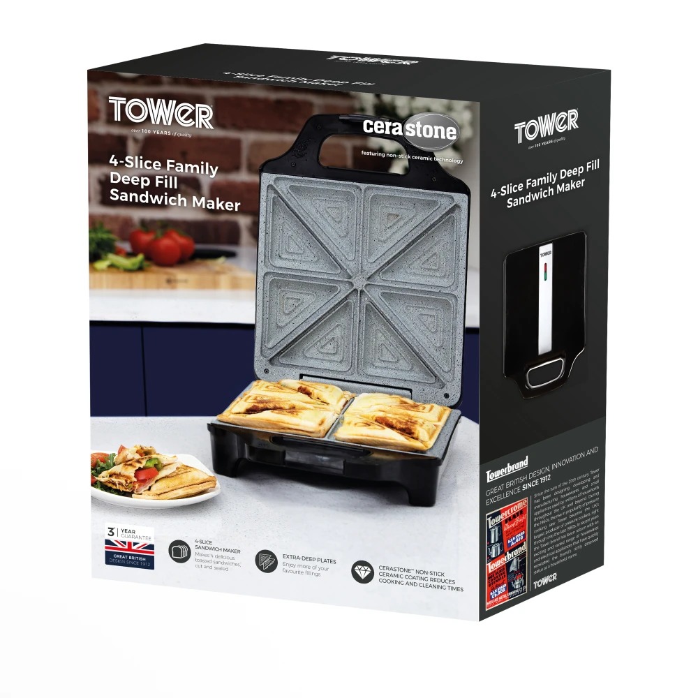 Tower Cerastone Deep Filled Sandwich Maker - Home Store + More