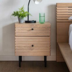 Alternative view of Sapporo 2 Drawer Bedside Oak