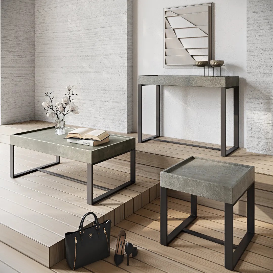 Concrete effect side table sales