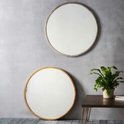 Alternative view of Ramsbury Round Mirror Antique Gold Large
