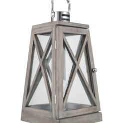 Alternative view of Pacific Devon Grey Wood and Chrome Lantern Table Lamp 30-731-C
