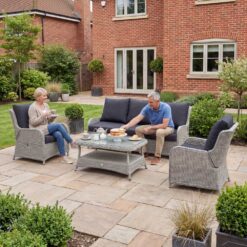 Alternative view of Nova <br> Avery Grande 3 Seater Reclining Sofa Lounge Dining Set with Rectangular Coffee Table - Ash Grey