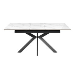 Alternative view of Aramis 130-170cm Gloss White Marble Ceramic Extending Dining Table