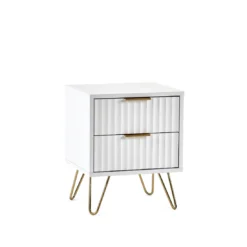 Alternative view of Messina 2 Drawer Bedside Table In White