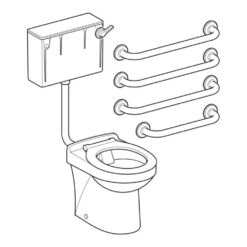 Alternative view of Twyford Doc M Rimless Ambulant BTW Pack Concealed Fixings White PK8170WH