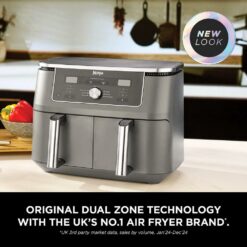 Alternative view of Ninja DZ400UK 9.5L MAX 6-in-1 Dual Zone Air Fryer - Gun Metal Grey
