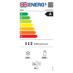 Alternative view of Bosch Series 4 KGN39OCAFG 203cm 70/30 Frost Free Fridge Freezer - Cast Iron
