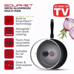 Alternative view of Tower T700318 SmartStart Gourmet 28cm Aluminium Multi-Pan & Lid Induction Compatible -  Oven Safe