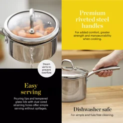 Alternative view of Good Food By Tower GF900276 Tri-Ply 5 Piece Cookware Set
