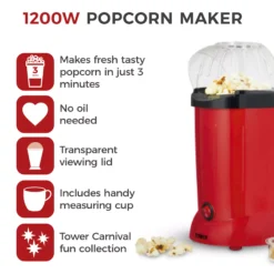 Alternative view of Tower T19050RD 900W Pop Corn Maker