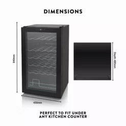 Alternative view of Swan SR12040BN 34 Bottle Glass Fronted Wine Cooler -  LED Display - 80L Capacity - Black