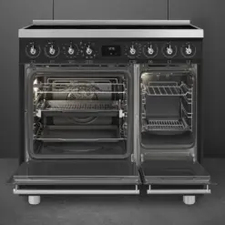 Alternative view of Smeg Symphony C92IPMB2 90cm wide Electric Range Cooker with Induction Hob and Pyrolytic Cleaning - Matt Black
