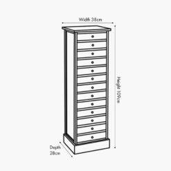 Alternative view of Pacific Loft Blue Multicoloured Pine Wood 13 Drawer Unit