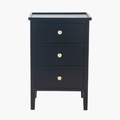 Alternative view of Pacific Chelmsford Satin Black Pine Wood 3 Drawer Unit