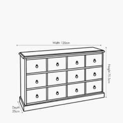 Alternative view of Pacific Loft Sage Multicoloured Pine Wood 12 Drawer Unit