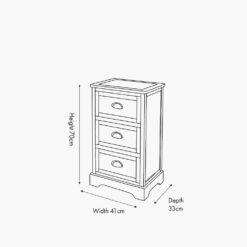 Alternative view of Pacific Croft Olive Pine Wood 3 Drawer Unit