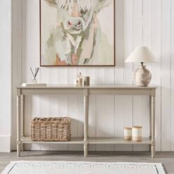 Alternative view of Pacific Heritage Putty Pine Wood Large Console Table