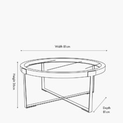 Alternative view of Pacific Vermont Clear Glass and Light Walnut Wood Veneer Coffee Table