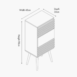 Alternative view of Pacific Larvik Natural Eucalyptus Wood 3 Drawer Tall Unit