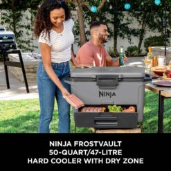 Alternative view of Ninja FB151UKGY FrostVault 50QT/47L Hard Cooler with Dry Zone - Slate Grey