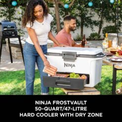 Alternative view of Ninja FB151UKWH FrostVault 50QT/47L Hard Cooler with Dry Zone - Cloud White