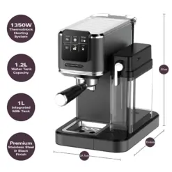 Alternative view of Hamilton Beach HBC7210B BaristaPro+ Touch 8-in-1 Espresso Machine - Black