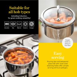 Alternative view of GGood Food By Tower GF900270 Tri-Ply 3  Piece Cookware Set